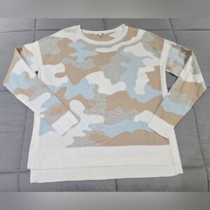 Lisa Todd Camo Sweater Womens Size Medium Cotton Pullover.